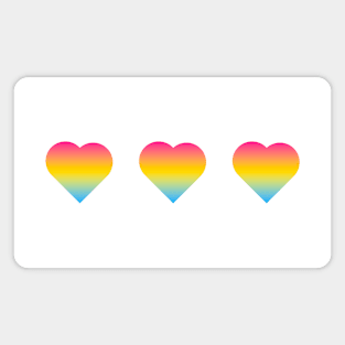 Bi+ Hearts Pansexual Flag (Vertical Gradient Trio) Magnet